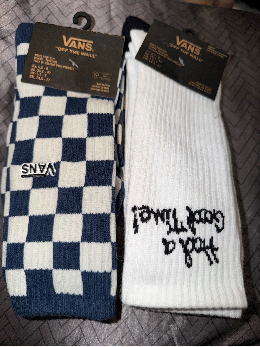 Vans Men’s /teen crew socks 6.5-9 nwt